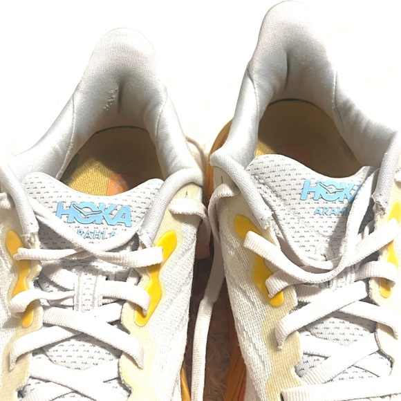 Hoka White and Yellow Athletic Shoes - Picture 13 of 17